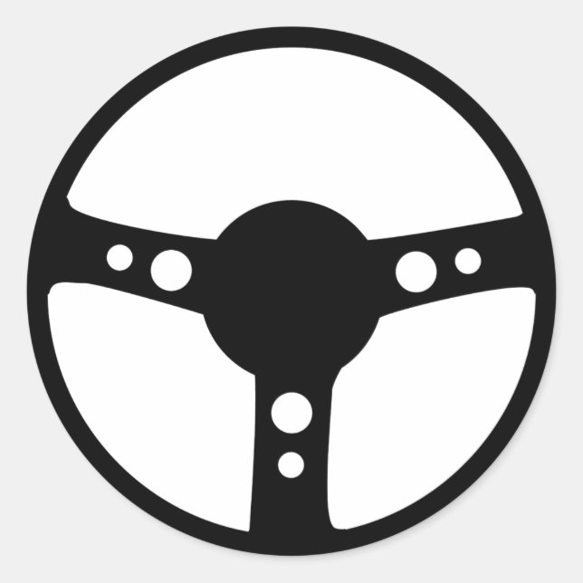 Symbol für schwarzes Rennrad Runder Aufkleber (Vorderseite)