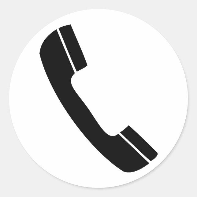 Symbol für schwarzes Telefon Runder Aufkleber (Vorderseite)