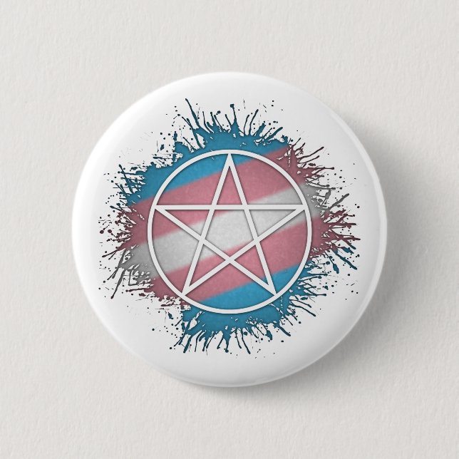 Symbol für Spritzer-Transgender-Preis-Pentagramm Button (Vorderseite)