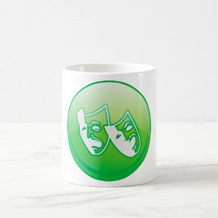 Symbol für Theatermaske Kaffeetasse