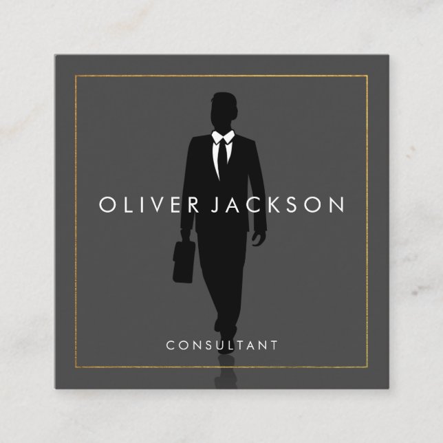 Symbol für Unternehmensberater Quadratische Visitenkarte (Vorderseite)