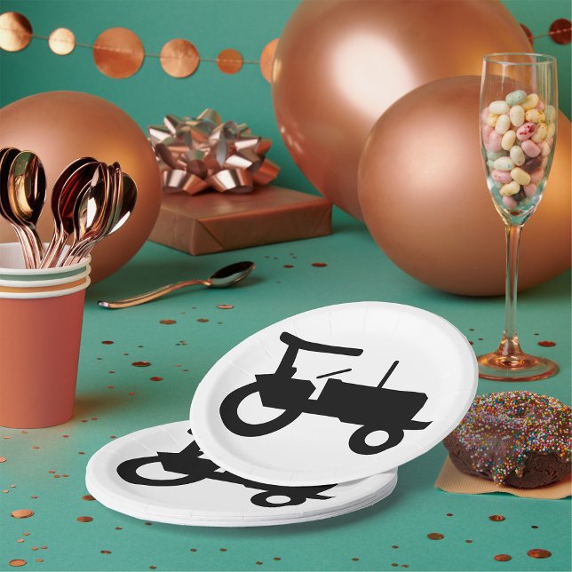 Symbol für Vintage Zugmaschine, Silhouette Pappteller (Von Creator hochgeladen)