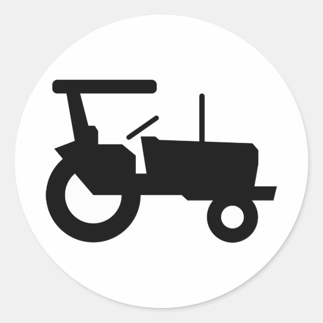 Symbol für Vintage Zugmaschine, Silhouette Runder Aufkleber (Vorderseite)