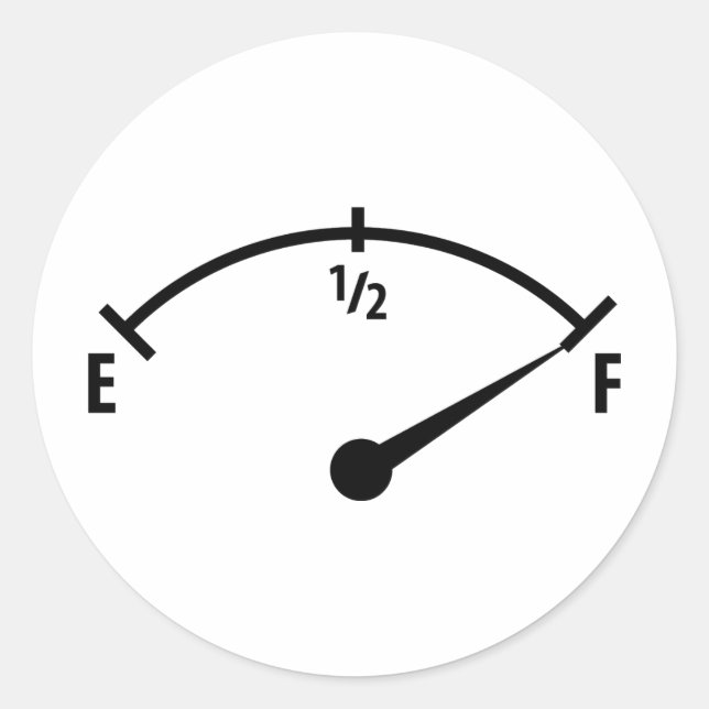 Symbol für volle Kraftstoffanzeige Runder Aufkleber (Vorderseite)