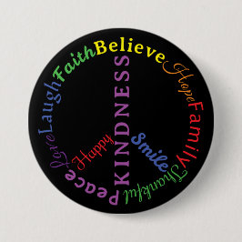 Symbol für Worte des Kindness-Friedens Button