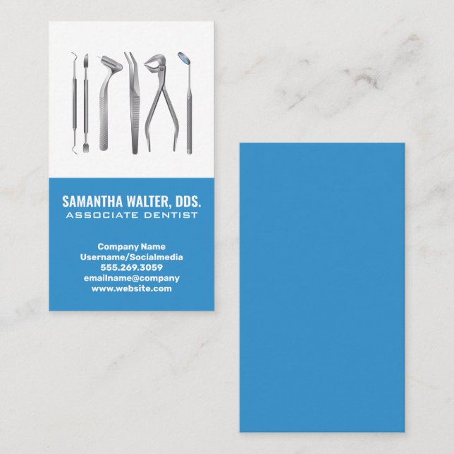 Symbol für Zahnmedizin | Assistenzarzt Visitenkarte (Vorne/Hinten)