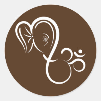Symbol Ganesha Meditation Spirituelle Kalligrafie Runder Aufkleber