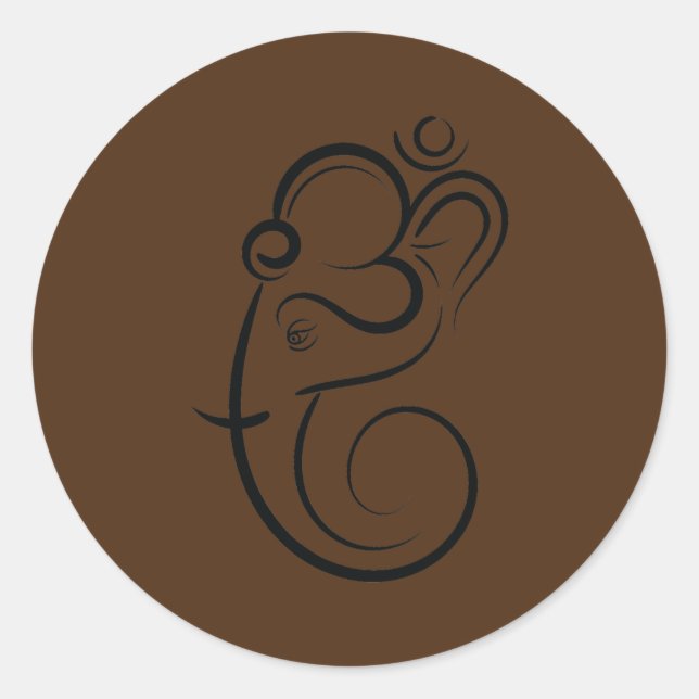 Symbol Ganesha Meditation Spirituelles Indien Runder Aufkleber (Vorderseite)