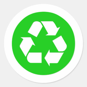 Symbol gerecycelt - Reduzieren, wiederverwenden, G Runder Aufkleber