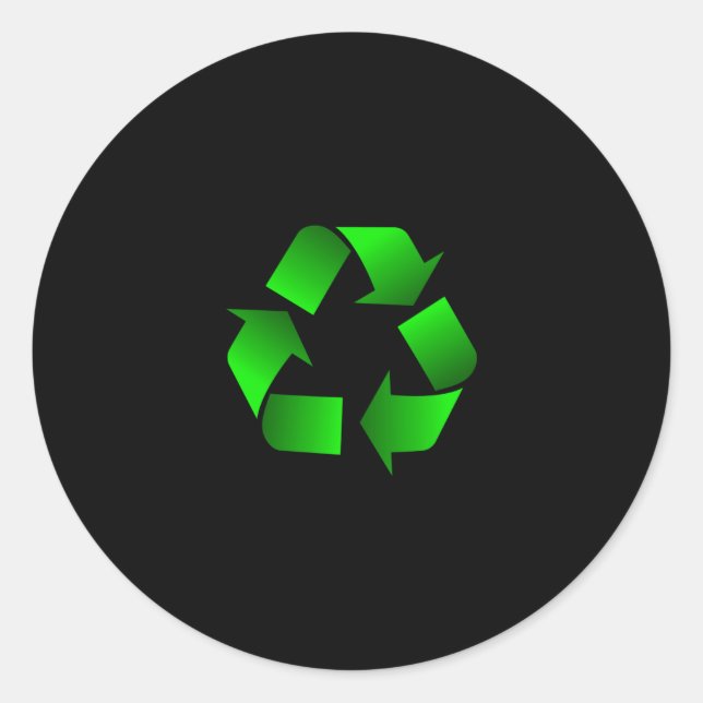 Symbol gerecycelt runder aufkleber (Vorderseite)
