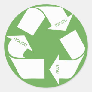 Symbol gerecycelt runder aufkleber