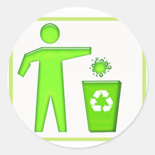 Symbol gerecycelt runder aufkleber