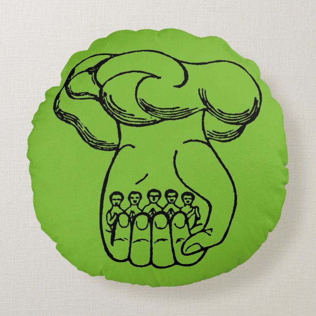 Symbol: Göttliche Hand Rundes Kissen (Vorderseite)