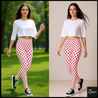 Symbol Herzdesign Muster hell rot Leggings