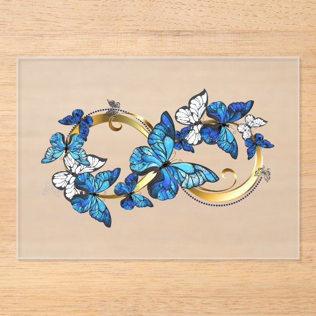 Symbol Infinity of Blue Morpho Butterflies Acryleinladungen (Vorderseite)