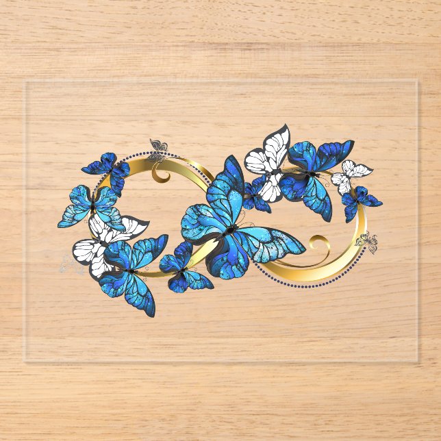 Symbol Infinity of Blue Morpho Butterflies Acryleinladungen (Vorderseite)