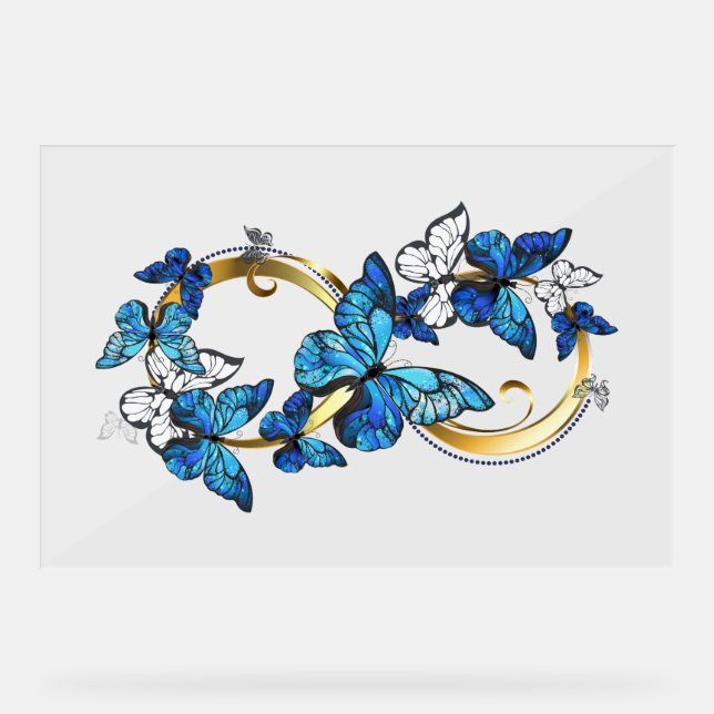 Symbol Infinity of Blue Morpho Butterflies Acrylschild (Vorderseite)