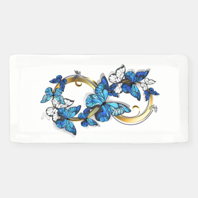 Symbol Infinity of Blue Morpho Butterflies Banner (Horizontal)