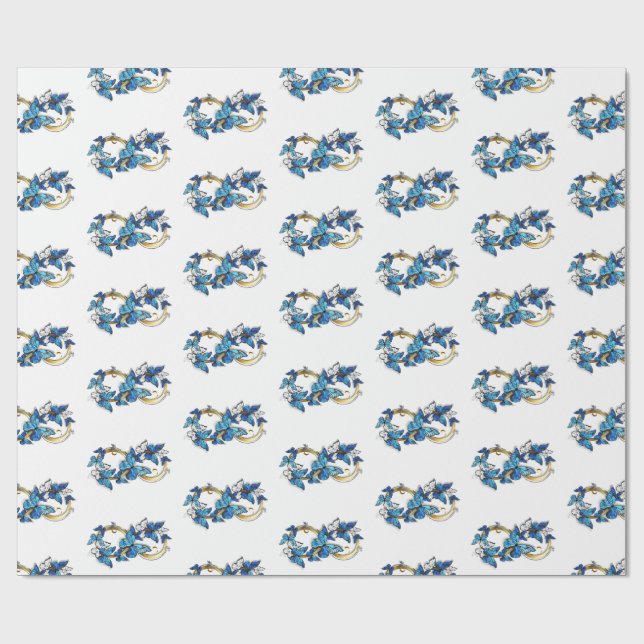Symbol Infinity of Blue Morpho Butterflies Geschenkpapier (Flach)
