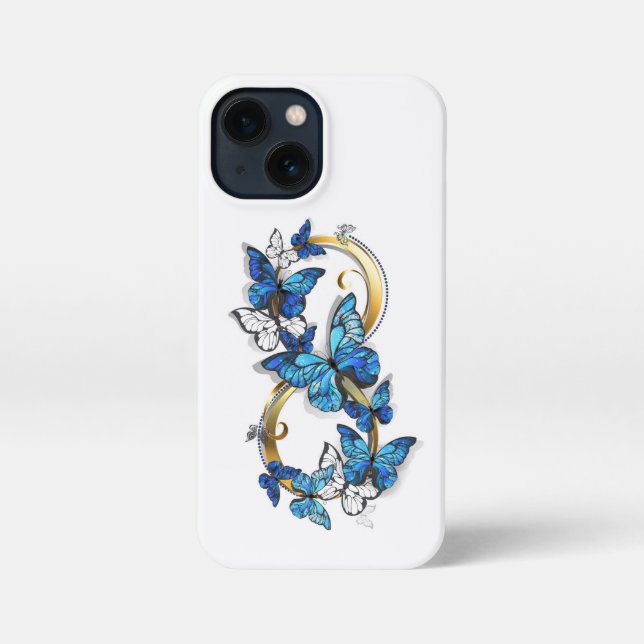 Symbol Infinity of Blue Morpho Butterflies iPhone Hülle (Rückseite)