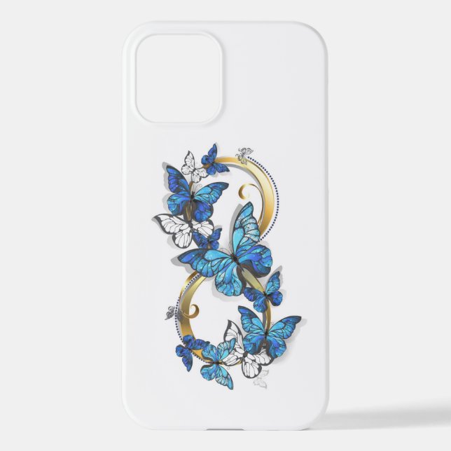 Symbol Infinity of Blue Morpho Butterflies iPhone Hülle (Rückseite)