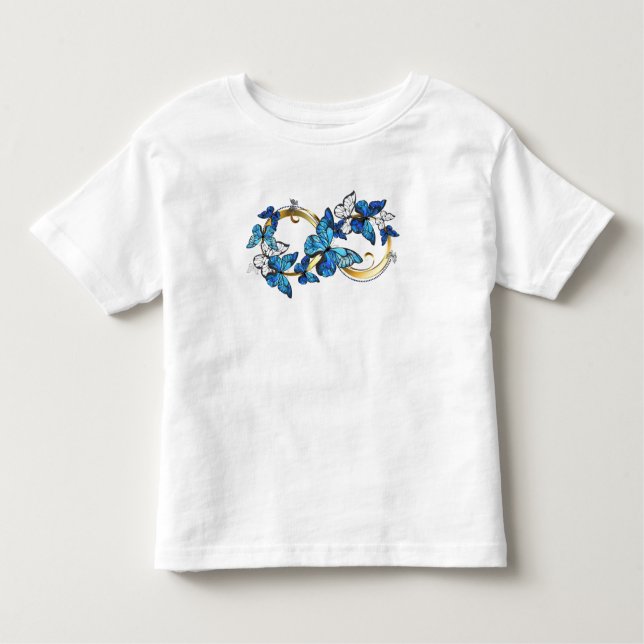 Symbol Infinity of Blue Morpho Butterflies Kleinkind T-shirt (Vorderseite)