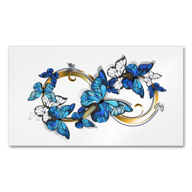 Symbol Infinity of Blue Morpho Butterflies Magnetische Visitenkarte (Vorderseite)