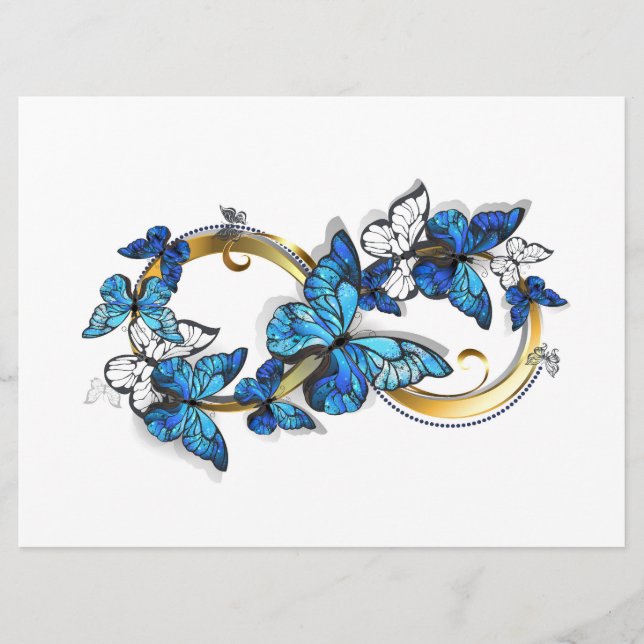 Symbol Infinity of Blue Morpho Butterflies Menükarte (Vorderseite)