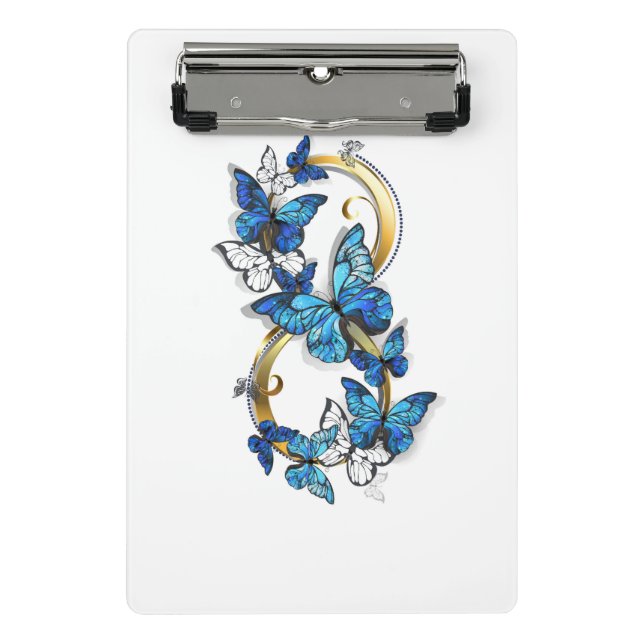 Symbol Infinity of Blue Morpho Butterflies Mini Klemmbrett (Vorderseite)