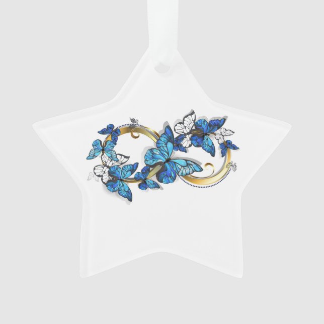 Symbol Infinity of Blue Morpho Butterflies Ornament (Vorderseite)