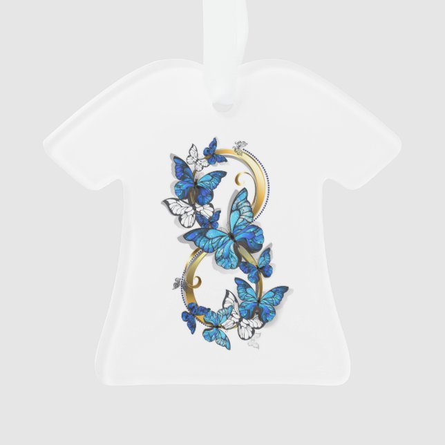 Symbol Infinity of Blue Morpho Butterflies Ornament (Vorderseite)