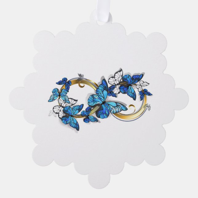 Symbol Infinity of Blue Morpho Butterflies Ornament Karte (Vorderseite)