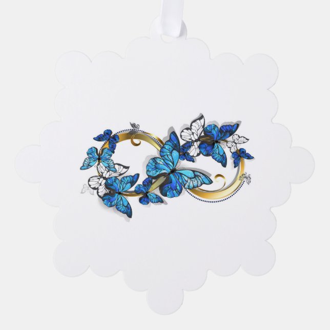 Symbol Infinity of Blue Morpho Butterflies Ornament Karte (Vorderseite)