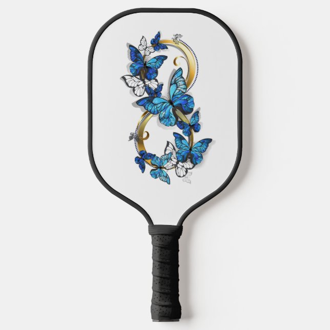 Symbol Infinity of Blue Morpho Butterflies Pickleball Schläger (Vorderseite)