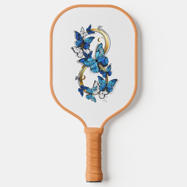 Symbol Infinity of Blue Morpho Butterflies Pickleball Schläger (Vorderseite)