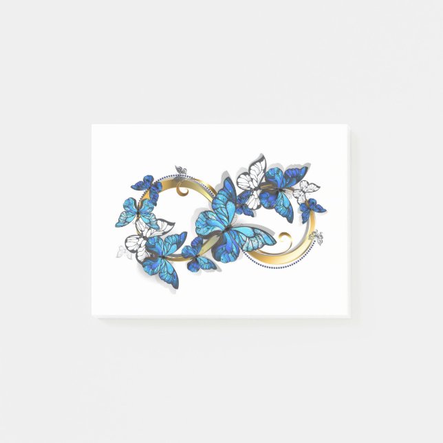 Symbol Infinity of Blue Morpho Butterflies Post-it Klebezettel (Vorderseite)