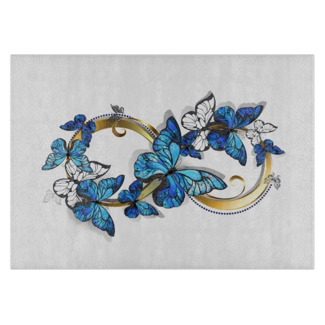 Symbol Infinity of Blue Morpho Butterflies Schneidebrett (Vorderseite)