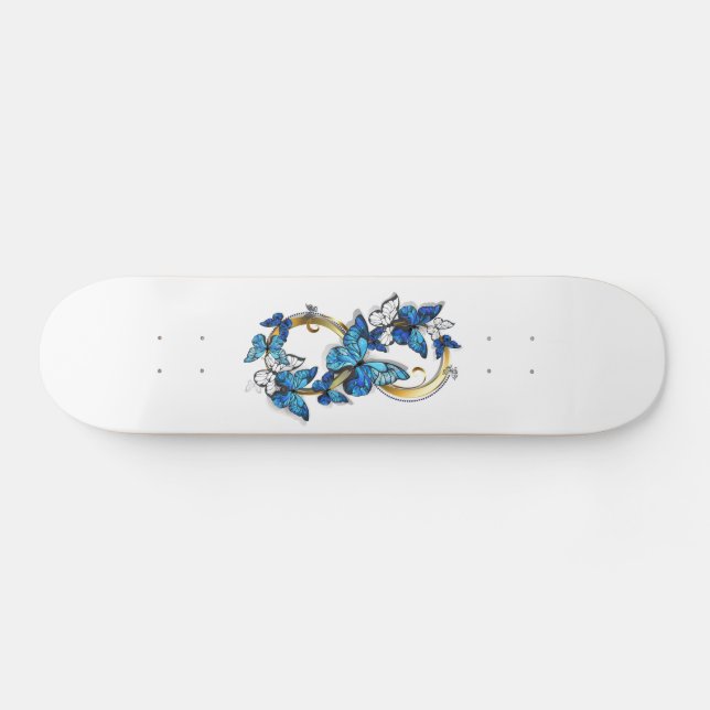 Symbol Infinity of Blue Morpho Butterflies Skateboard (Horizontal)