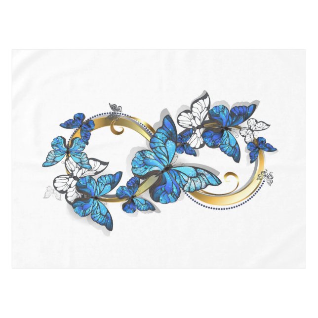 Symbol Infinity of Blue Morpho Butterflies Tischdecke (Vorderseite (Horizontal))