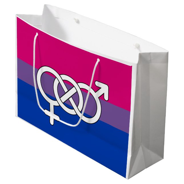 Symbol-Markierung für Bisexual Große Geschenktüte (Vorderseite Schrägansicht)