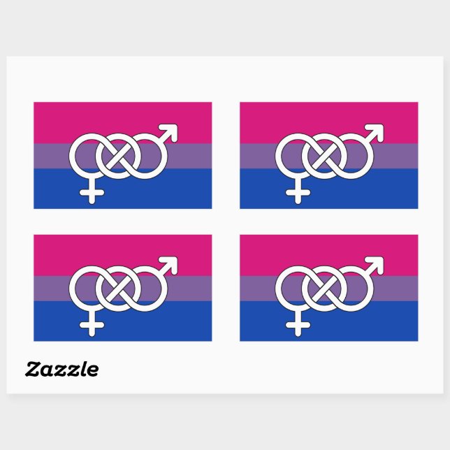 Symbol-Markierung für Bisexual Rechteckiger Aufkleber (Blatt)