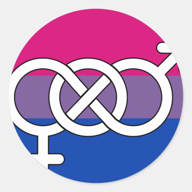 Symbol-Markierung für Bisexual Runder Aufkleber (Vorderseite)