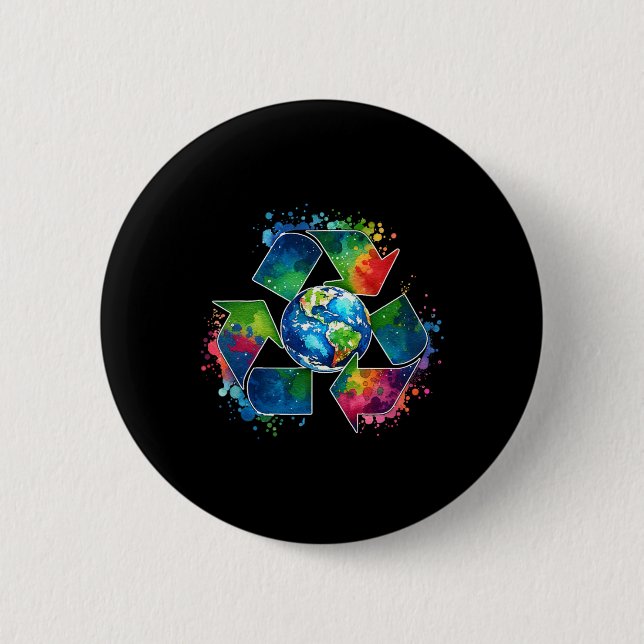 Symbol mit Earth Supporting Earth Day Eve gerecyce Button (Vorderseite)
