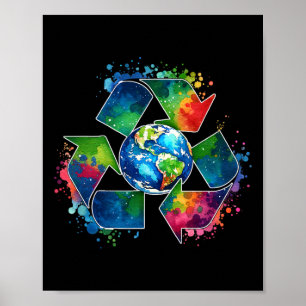 Symbol mit Earth Supporting Earth Day Eve gerecyce Poster