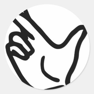 Symbol mit Fingerüberdruck Runder Aufkleber