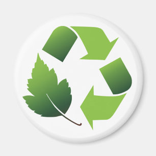SYMBOL MIT LEAF gerecycelt Magnet