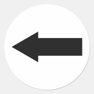 Symbol mit schwarzem Pfeil verlassen Runder Aufkleber