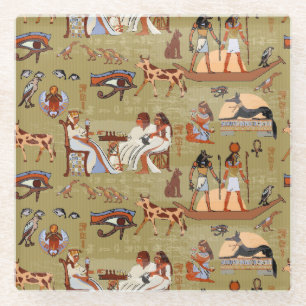 Symbol-Muster Ägyptens   Glasuntersetzer