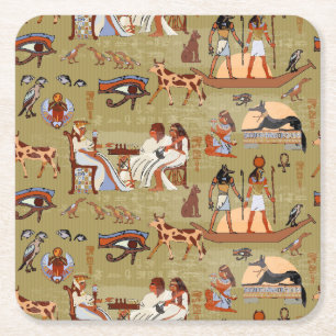 Symbol-Muster Ägyptens   Rechteckiger Pappuntersetzer