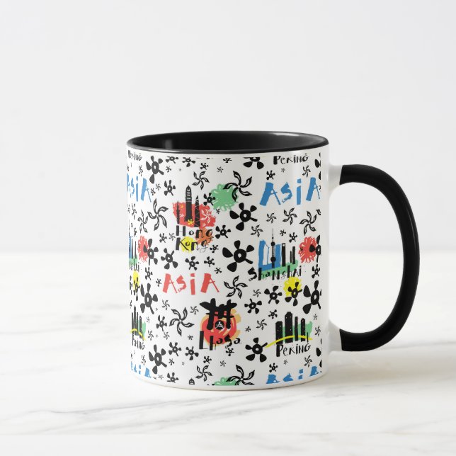 Symbol-Muster Asiens | Tasse (Rechts)